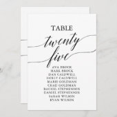 Invitation Élégant tableau noir Numéro 25 Tableau de siège (Devant / Derrière)