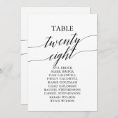 Invitation Élégant tableau noir Numéro 28 Tableau de siège (Devant / Derrière)