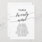 Invitation Élégant tableau noir Numéro 29 Tableau de siège (Devant / Derrière)