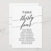 Invitation Élégant tableau noir Numéro 34 Tableau de siège (Devant / Derrière)