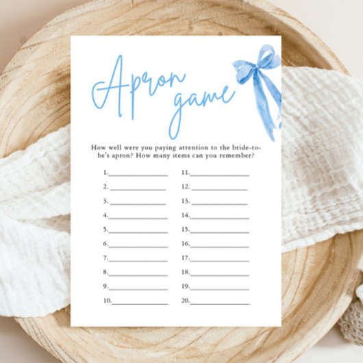 Invitation Élégant tablier de jeu de douche de mariage avec n