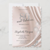 Invitation Élégant talons hauts, Ballons fête de 80e annivers (Devant)