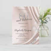 Invitation Élégant talons hauts, Ballons fête de 80e annivers (Debout devant)