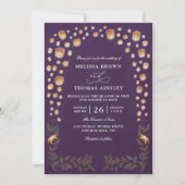 Invitation Elegant Tangled Lanterns Budget QR Code Wedding (Devant)