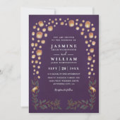 Invitation Elegant Tangled Lanterns Budget QR Code Wedding (Devant)