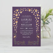 Invitation Elegant Tangled Lanterns Budget QR Code Wedding (Debout devant)