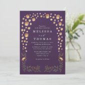 Invitation Elegant Tangled Lanterns Budget QR Code Wedding (Debout devant)