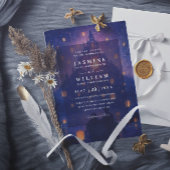 Invitation Elegant Tangled Lanterns Budget QR Code Wedding