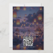 Invitation Elegant Tangled Lanterns Budget QR Code Wedding (Dos)