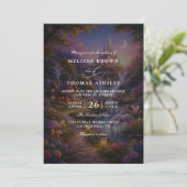 Invitation Elegant Tangled Lanterns Modern QR Code Wedding (Debout devant)