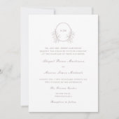 Invitation Élégant Taupe Monogramme QR Rsvp Mariage photo (Devant)