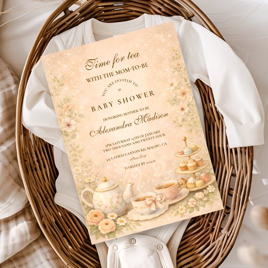 Invitation Elegant Tea Garden Baby Shower