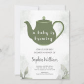 Invitation Elégant Tea Party Baby shower bébé est en train de (Devant)
