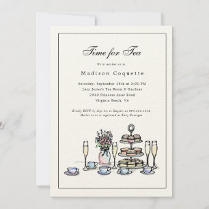 Invitation Élégant temps lunaire pour le Baby shower de thé