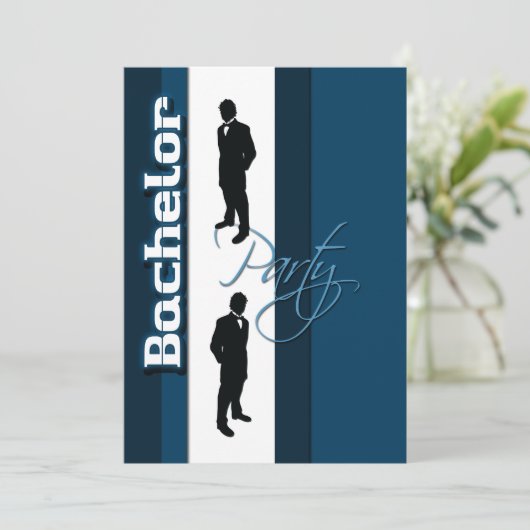 Invitation Élégant tenue de soirée pour enterrement de vie de (Debout devant)