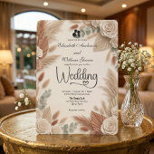 Invitation Elegant Terracotta Boho Chic Wedding