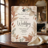 Invitation Elegant Terracotta Boho Chic Wedding