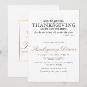 Invitation Élégant Thanksgiving Diner Party Psaume 100:4 (Devant / Derrière)