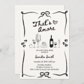 Invitation Elegant That's Amore Hand Drawn Bridal Shower  (Devant / Derrière)