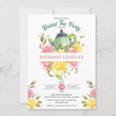 Invitation Élégant thé de mariage floral (Devant)