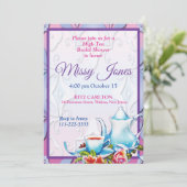 Invitation Élégant Thé Mariage Shower (Debout devant)