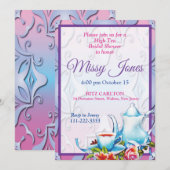 Invitation Élégant Thé Mariage Shower (Devant / Derrière)