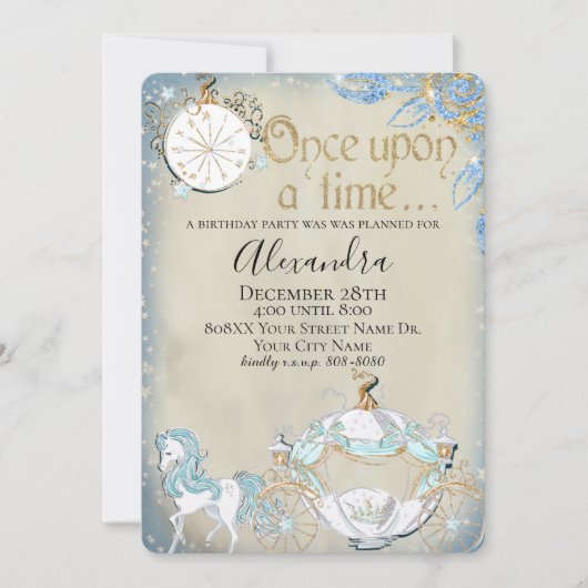 Invitation Elégant thème de la Cendrillon fée (Devant)