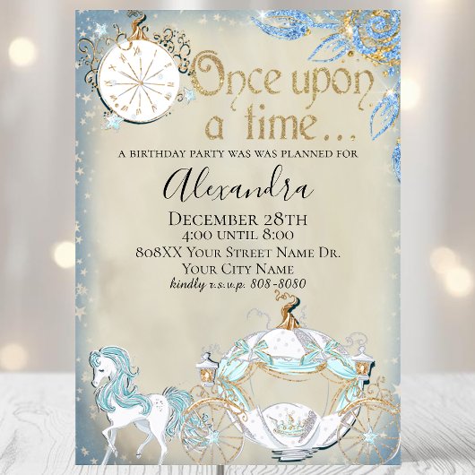 Invitation Elégant thème de la Cendrillon fée