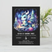 Invitation Elégant thème Dragon Anniversaire (Debout devant)