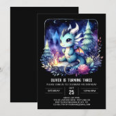 Invitation Elégant thème Dragon Anniversaire (Devant / Derrière)
