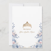 Invitation Elégant Tiara Gold Blue roses Quinceañera (Dos)