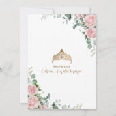 Invitation Elégant Tiara Gold Rose Blush rose Quinceañera (Dos)