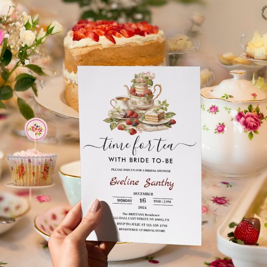 Invitation Elegant time for Tea Party Bridal Shower