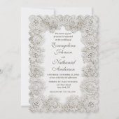 Invitation Elegant Timeless Lace Frame Script Formal Wedding (Devant)