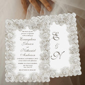 Invitation Elegant Timeless Lace Frame Script Formal Wedding