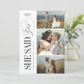 Invitation Elegant Timeless Typography 3 photo Engagement (Debout devant)