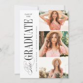 Invitation Elegant Timeless Typography 4 Photo Graduation (Devant)