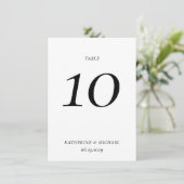 Invitation Elegant Timeless White Large Wedding Table Number (Debout devant)