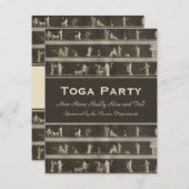 Invitation Elégant Toga Party Belle Motif Classique (Devant / Derrière)