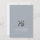 Invitation Elégant Toile Bleue De Jouy Bordure Code QR Mariag (Dos)