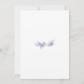 Invitation Elégant Toile Français Jardin Bleu Floral (Dos)