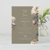 Invitation Elégant Tons Chauds Blanc Séché Rose Fête des mari (Debout devant)