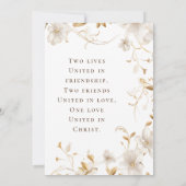 Invitation Elégant Tons de Terre Floral Bible Chrétienne Vers (Dos)