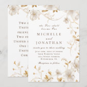 Invitation Elégant Tons de Terre Floral Bible Chrétienne Vers (Devant / Derrière)