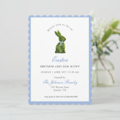 Invitation Elegant Topiary Bunny Easter Brunch  (Debout devant)