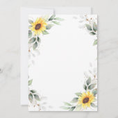 Invitation Elégant Tournesol Aquarelle Mariage (Dos)