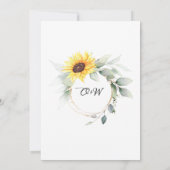 Invitation Elégant Tournesol Aquarelle Mariage (Dos)