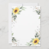 Invitation Elégant Tournesol Aquarelle Mariage (Dos)