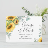 Invitation Élégant tournesol Changement de plan Fête des mari (Debout devant)