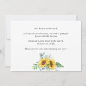 Invitation Élégant tournesol Changement de plan Fête des mari (Dos)